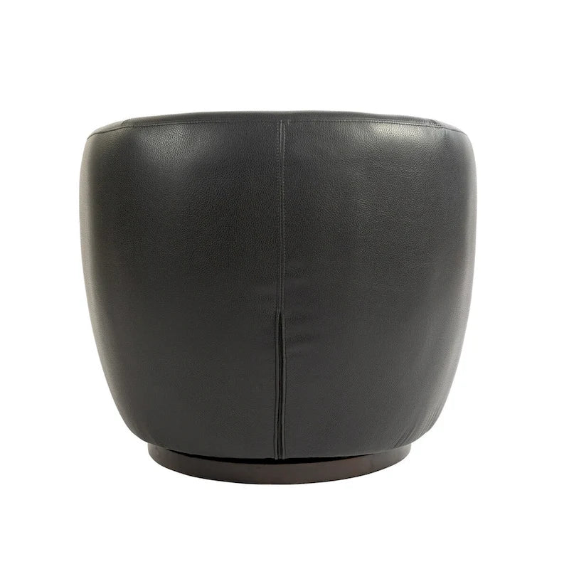Upholstered Swivel Barrel Armchair with Storage Modern Living Room Side Chair for Bedroom, Office, Reading Spaces- PU
