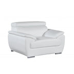 Fauteuil inclinable en cuir véritable blanc, taille une place et demie - 38 pouces