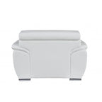 Fauteuil inclinable en cuir véritable blanc, taille une place et demie - 38 pouces