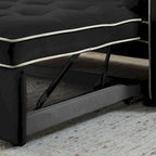 Canapé-lit réglable moderne de 55,5 cm en velours avec poches latérales