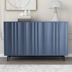 Wave Pattern Storage Cabinet with 2 Doors and 2 Drawers, Adjustable, Suitable for Study,Entrance and Living Room