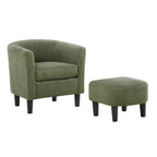 Modern Fabric Upholstered Accent Chair with Ottoman Foot Rest