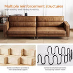 Canapé Luck Live Modern 220 cm en cuir brun huilé, canapé vintage haut de gamme avec cadre robuste et sensation de confort.
