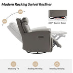 Alberto Mordern Genuine Leather Power Recliner with USB Charging Port by HULALA HOME