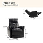 Alberto Mordern Genuine Leather Power Recliner with USB Charging Port by HULALA HOME