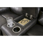 Signature Design by Ashley Mountainous Black Power Reclining Loveseat - 82W x 42D x 42H
