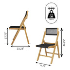 Lot de 2 chaises pliantes en bois modernes Kiawah Coastal avec corde et dossier réglable, Noir/Naturel, par JONATHAN Y