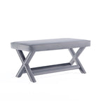 Manhattan Comfort Abigail Mid-Century Modern Velvet Upholstered Bench