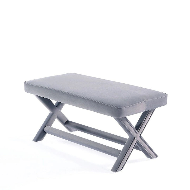 Manhattan Comfort Abigail Mid-Century Modern Velvet Upholstered Bench