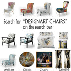 Designart Purple, Green And Gold Bold Strokes I Upholstered Modern & Contemporary Accent Chair and Modern Arm Chair