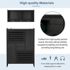 Shoe Cabinet with Wall Cabinet, Space-saving Design Foyer Cabinet with 2 Flip Drawers, Versatile Side Cabinet for Hallway, White