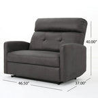 Modern Fabric Double Seat Recliner Chair with Plush Cushions by Christopher Knight Home