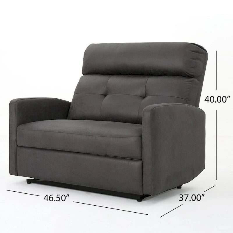 Modern Fabric Double Seat Recliner Chair with Plush Cushions by Christopher Knight Home