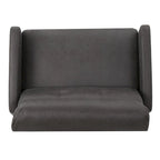 Modern Fabric Double Seat Recliner Chair with Plush Cushions by Christopher Knight Home