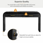 Unique Retro Silhouette Console Table with Open Style, Two Top Drawers