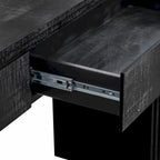 Unique Retro Silhouette Console Table with Open Style, Two Top Drawers