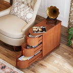 Table d'appoint de chevet en bois massif à 3 tiroirs pour salon (lot de 2)
