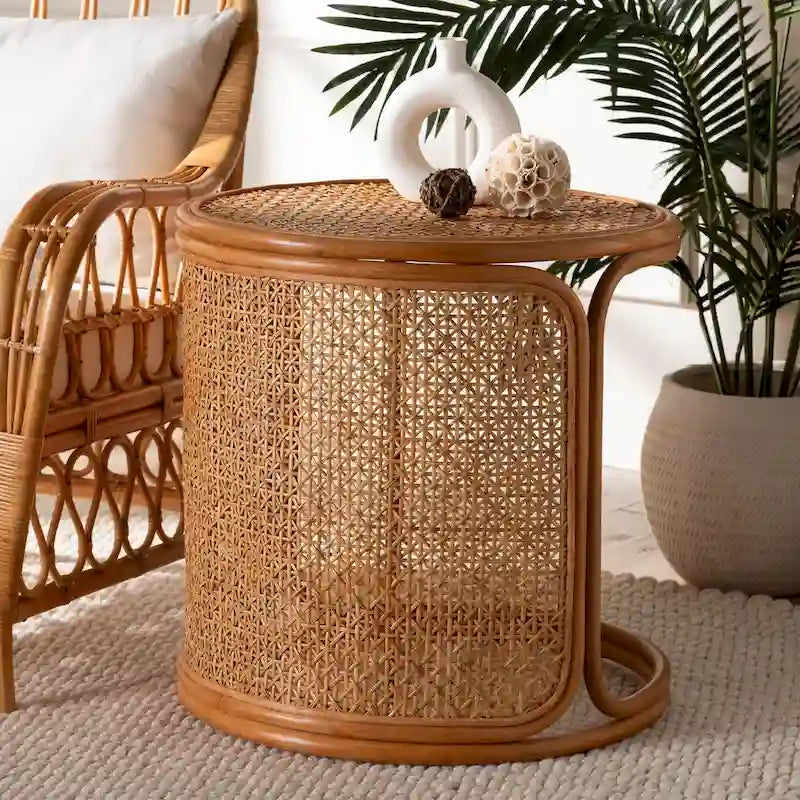 Eldon Bohemian Rattan End Table