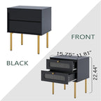 Small Nightstand with Drawers for Bedroom - 11.8D x 15.7W x 22.4H