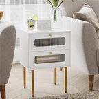Small Nightstand with Drawers for Bedroom - 11.8D x 15.7W x 22.4H