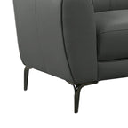 2 Piece Faux Leather Sectional Set with Metal Legs
