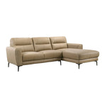 2 Piece Faux Leather Sectional Set with Metal Legs
