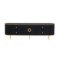 Curved TV Stand with 4 Drawers and Cabinet for 80 Inch TV