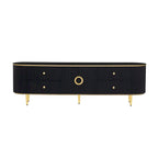 Curved TV Stand with 4 Drawers and Cabinet for 80 Inch TV