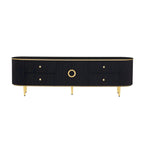Curved TV Stand with 4 Drawers and Cabinet for 80 Inch TV