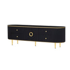 Curved TV Stand with 4 Drawers and Cabinet for 80 Inch TV