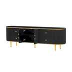 Curved TV Stand with 4 Drawers and Cabinet for 80 Inch TV