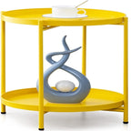 Table d'appoint de canapé en métal à 2 niveaux – 15P x 15L x 20H