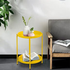 Table d'appoint de canapé en métal à 2 niveaux – 15P x 15L x 20H