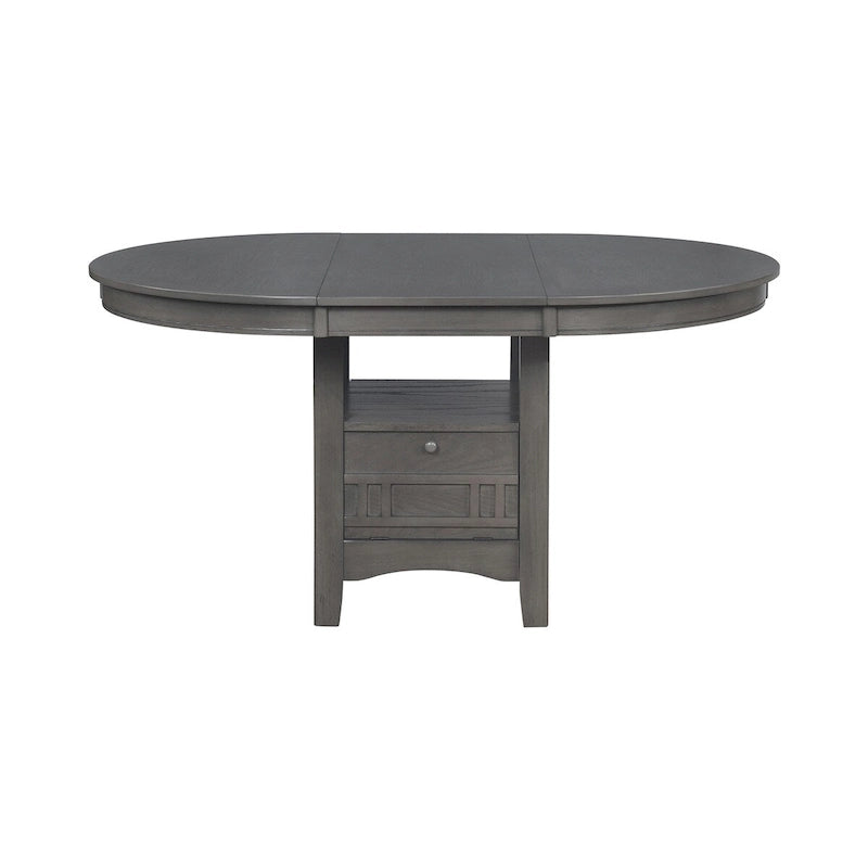 Table à manger en bois gris moyen avec base de rangement - 4 à 6 places