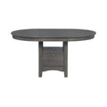 Table à manger en bois gris moyen avec base de rangement - 4 à 6 places