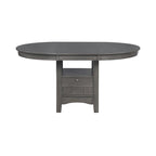 Table à manger en bois gris moyen avec base de rangement - 4 à 6 places