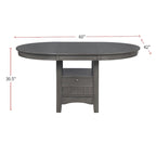 Table à manger en bois gris moyen avec base de rangement - 4 à 6 places