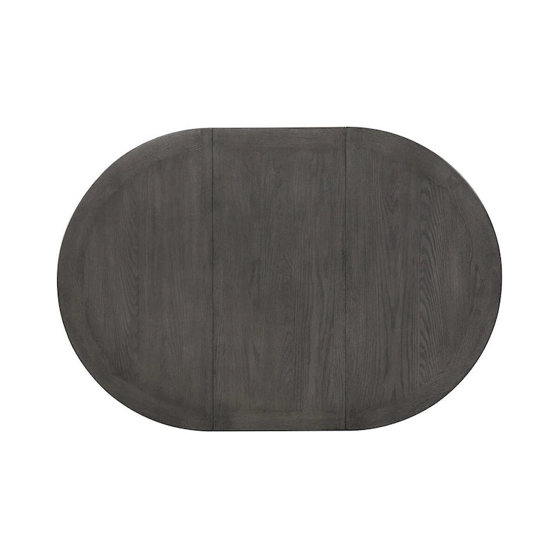 Table à manger en bois gris moyen avec base de rangement - 4 à 6 places