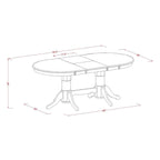 East West Furniture Ensemble de salle à manger 5 pièces - Table ovale avec rallonge papillon et 4 chaises de salle à manger, chêne