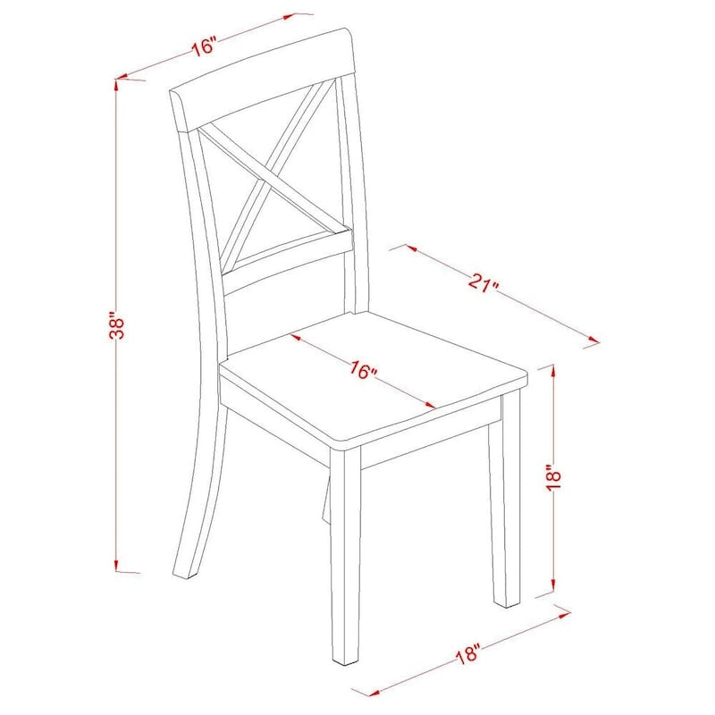 East West Furniture Ensemble de salle à manger 5 pièces - Table ovale avec rallonge papillon et 4 chaises de salle à manger, chêne