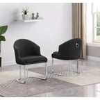 Best Quality Furniture Teddy Fabric Chrome Dining Chairs (Set of 2) - N/A