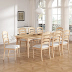 Ensemble de salle à manger 9 pièces avec table extensible et 8 chaises rembourrées
