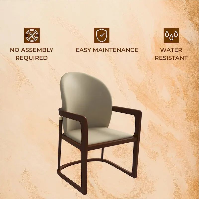 Modern Dining Chair in Upholstered Leather Svelta Series by LeisureMod