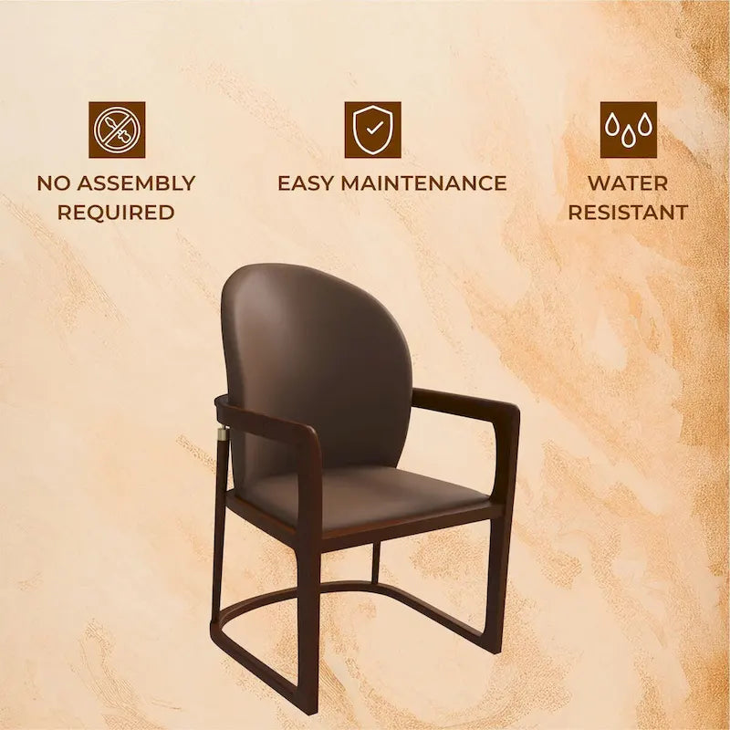 Modern Dining Chair in Upholstered Leather Svelta Series by LeisureMod