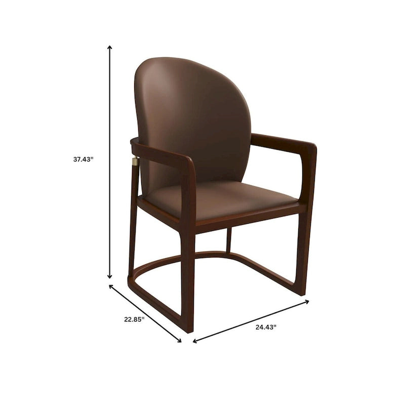 Modern Dining Chair in Upholstered Leather Svelta Series by LeisureMod