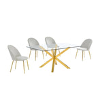 Ensemble de salle à manger 5 pièces en verre contemporain de qualité supérieure