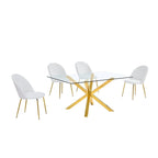 Ensemble de salle à manger 5 pièces en verre contemporain de qualité supérieure