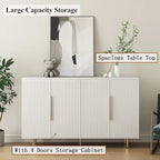 Black Modern Buffet Cabinet with Storage, Fluted Sideboard Large Buffet with Adjustable Shelves, Credenza, Accent Cabinet