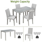 5-piece Wood Dining Counter Height Table and Chair Set