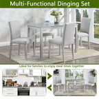 5-piece Wood Dining Counter Height Table and Chair Set